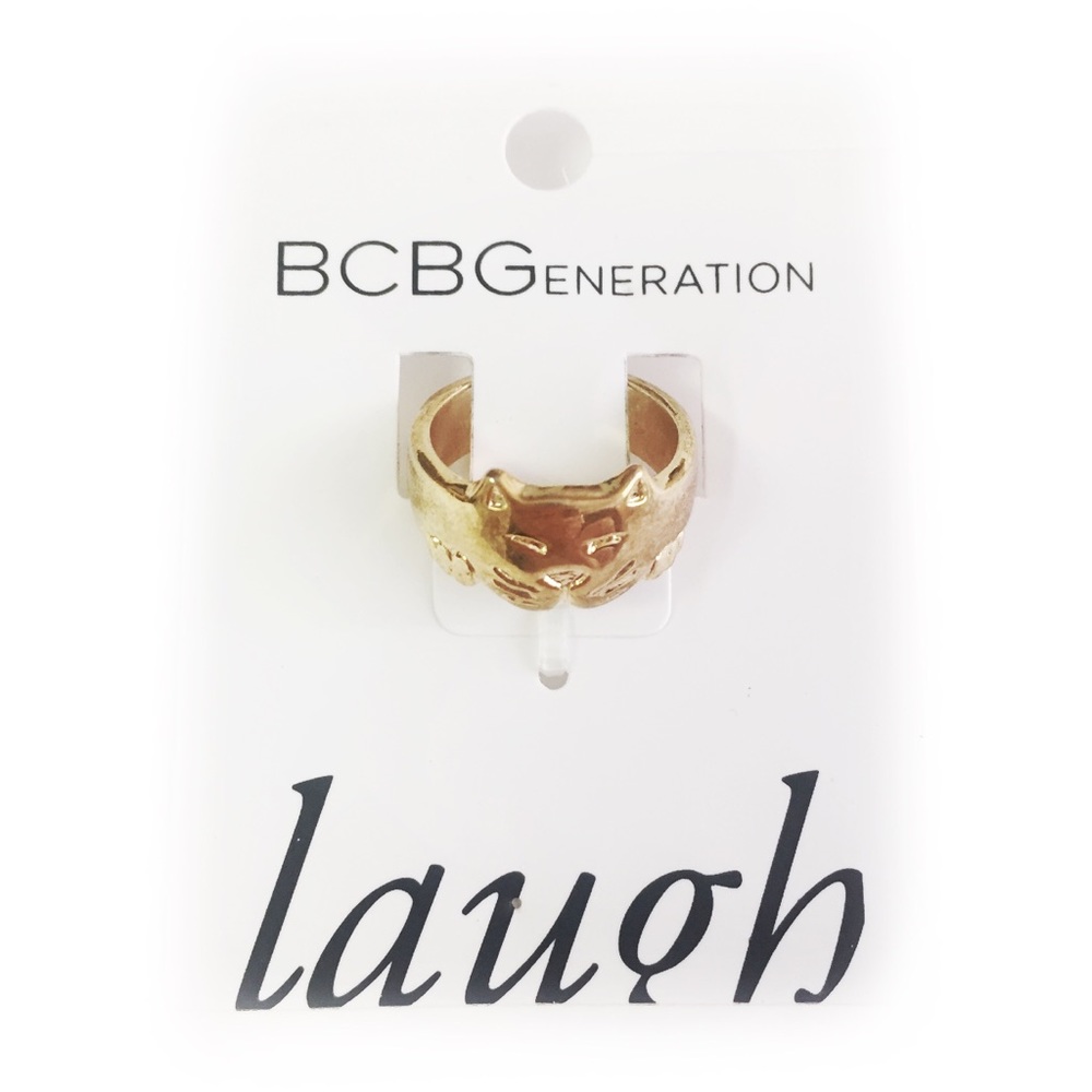 BCBGENERATION CAT RING KITTY GOLD TONED SIZE 5